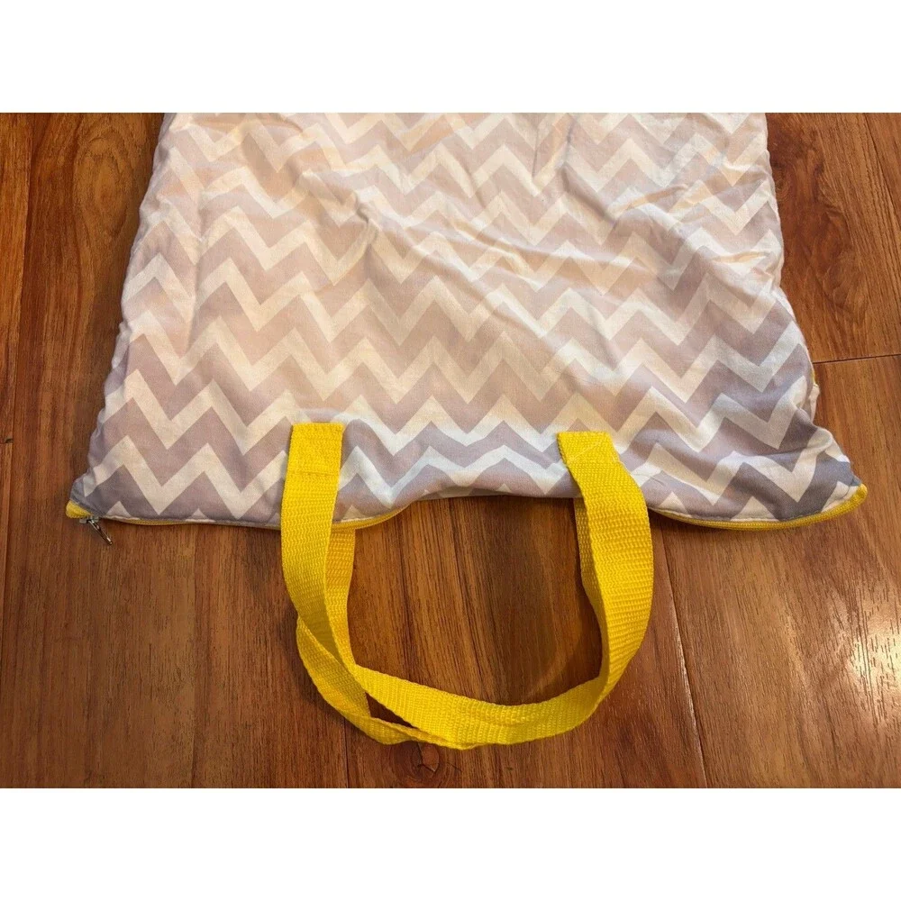 GUC Planet Wise Chevron Diaper Swim Wet Bag Gray White Yellow Zip Carry Handles